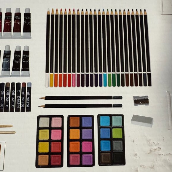 Mixed Media 104-Piece Deluxe Art Set with Wooden Box and Drawing Supplies NEW - Picture 15 of 16